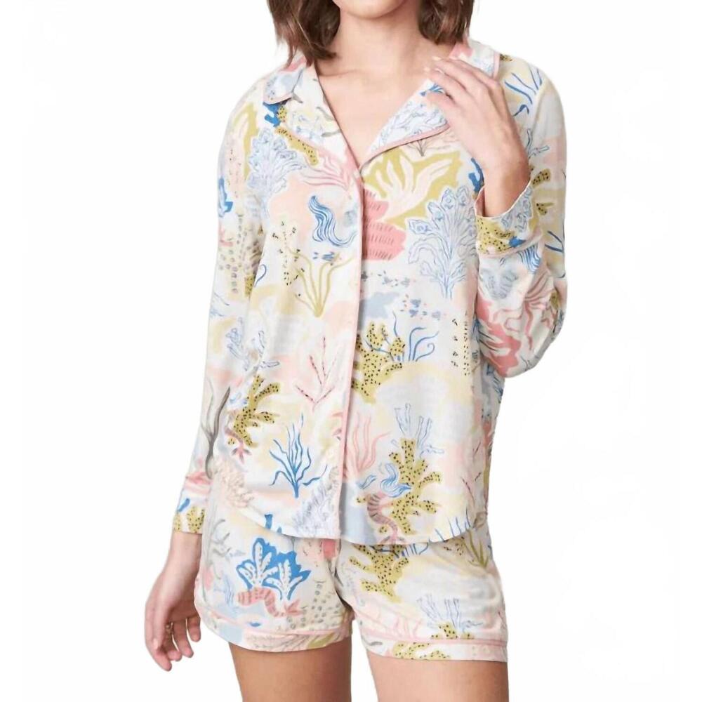 NEW SPARTINA 449 pajama top in seafoam mermaids